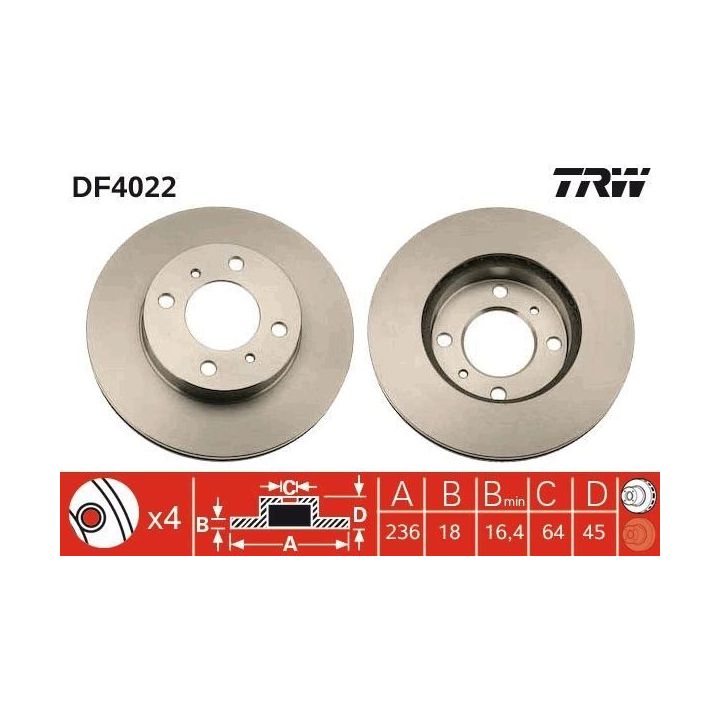 TRW Takım - Fren Diski Ön Havalı ( Mitsubishi: Carisma 1.6I 1.9td )