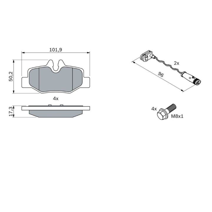 Mercedes-Benz Viano Vito Serisi Disk Balata - BOSCH 0986494082