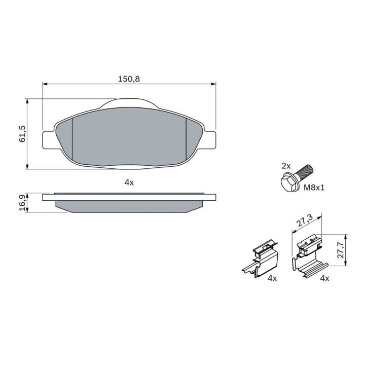 Disk Balatası Peugeot 308 Ve 3008 İçin - BOSCH 0986494261