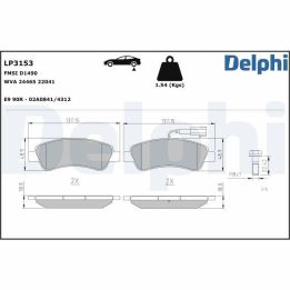 Arka Disk Balata Peugeot Boxer III Jumper III Ducato III İçin (2012-) - DELPHİ LP3153