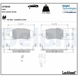Disk Balata Citroen C4 III ve Peugeot 208 II İçin (2019-) - DELPHİ LP3840