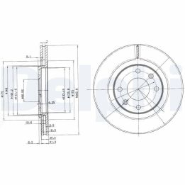 Ön Fren Diski (4D 266MM) Peugeot 206 305 306 Partner Citroen Berlingo İçin (1996-) - DELPHİ BG2387