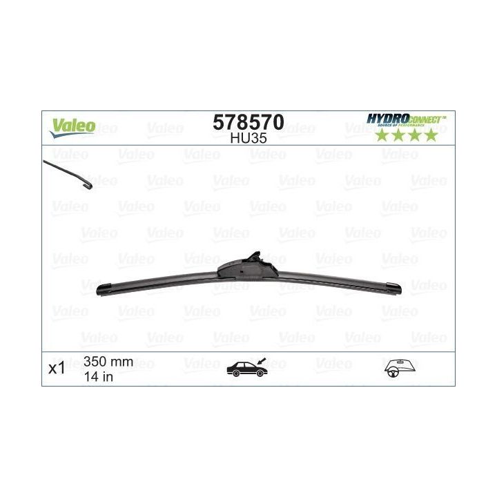 SILECEK SUPURGESI MUZ TIPI 350 MM (X1) HU35 (HYDROCONNECT COKLU BAGLANTI) VALEO 578570