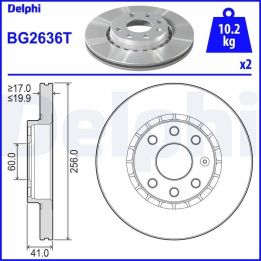 Ön Fren Diski 256mm Opel Combo Corsa B Vectra A İçin (1988-) - DELPHI BG2636T
