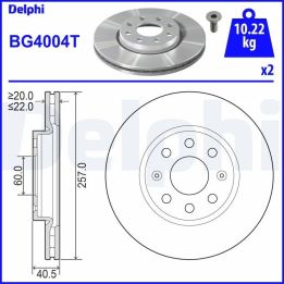 Ön Delikli Fren Diski Çiftli Paket Fiat Grande Punto Opel Corsa İçin (2005-) - DELPHI BG4004T