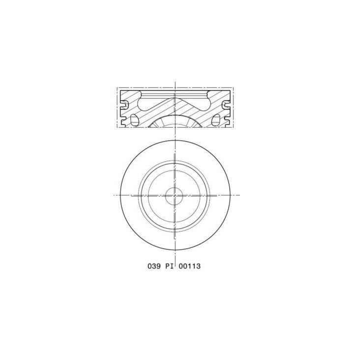 Piston Segman Ford Focus C-Max Mondeo Fiesta Peugeot Citroen DS 1.6 TDCi Euro 5 (STD, 75mm) - MAHLE 039PI00113000