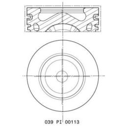 Piston Segman Ford Focus C-Max Mondeo Fiesta Peugeot Citroen DS 1.6 TDCi Euro 5 (+0.50, 75mm) - MAHLE 039PI00113002