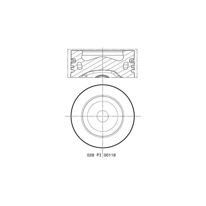 Piston Segman Amarok Caddy III-IV Golf VI 2.0 TDI (2005-) (+0.50, 81.50mm) - MAHLE 028PI00116002