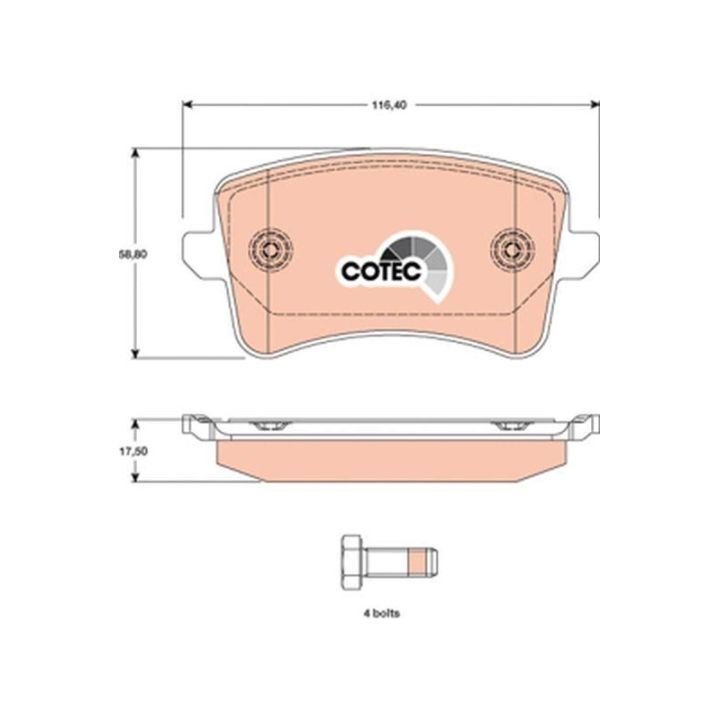 Disk Balata Arka Audi A4 A5 Q5 İçin (2008-2015) - TRW GDB1765