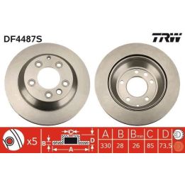 Audi Q7 Porsche Cayenne Volkswagen Touareg Arka Fren Diski (2000-2010) - TRW DF4487S